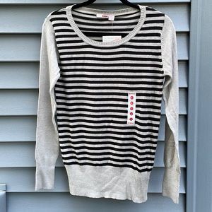 Lightweight Gray and Black Stripe Sweater
